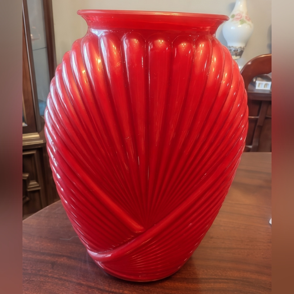 Red Decorative Ceramic Vase - Brand Unknown